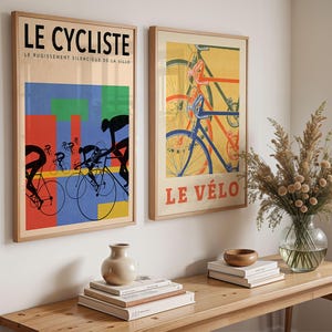 Le Cycliste Print, Vintage Cycling Poster, Retro Bicycle Wall Art, French Sports Decor, Tour de France Style, Modernist Art for Cyclist image 5