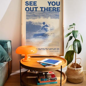 Vintage Surfing Poster, Malibu Erster Punkt Surf Kunstdruck, Retro Surf Decor, California Wave Wandkunst, Küsten minimalist Print, Strandhaus Bild 2