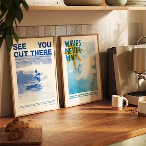 Vintage Surfing Poster, Malibu Erster Punkt Surf Kunstdruck, Retro Surf Decor, California Wave Wandkunst, Küsten minimalist Print, Strandhaus Bild 8