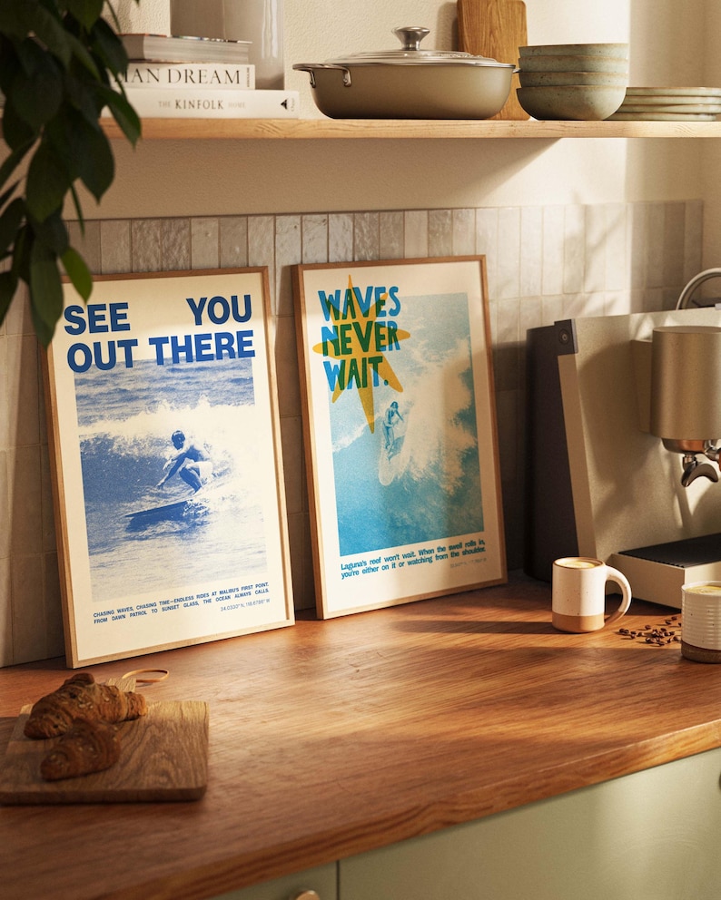 Vintage Surfing Poster, Malibu Erster Punkt Surf Kunstdruck, Retro Surf Decor, California Wave Wandkunst, Küsten minimalist Print, Strandhaus Bild 8