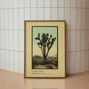 Póster del desierto de Joshua Tree, póster de viaje al parque nacional, arte mural de California, impresión vintage, decoración minimalista, impresión de Joshua Tree