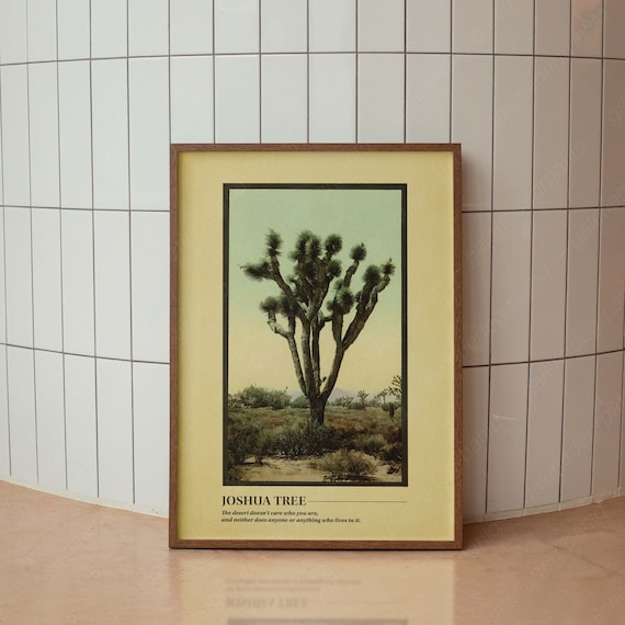 Joshua Tree Desert Poster, National Park Travel Poster, California Wall Art, Vintage Print, Minimalist Decor, Joshua Tree Print