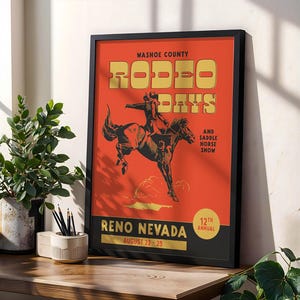 Vintage Rodeo Days Poster, Western Poster, Typografie Druck, Country Western Kunst, Minimal Vintage Kunstdruck, Retro Poster Druck, Wüsten Kunst Bild 11