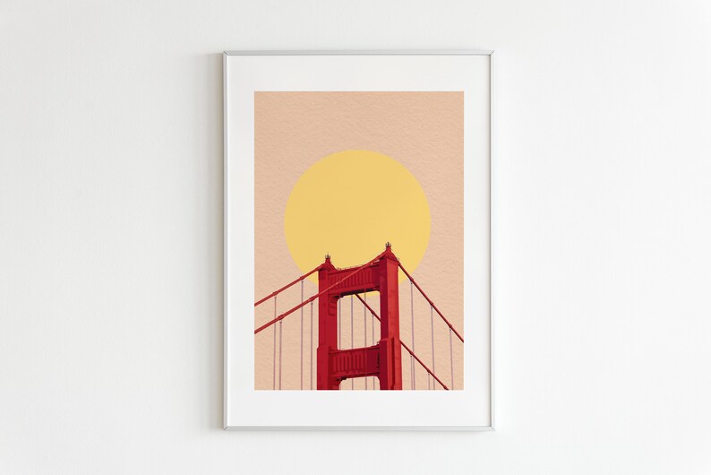 Printable Wall Art Golden Gate Bridge San Francisco Mid Etsy