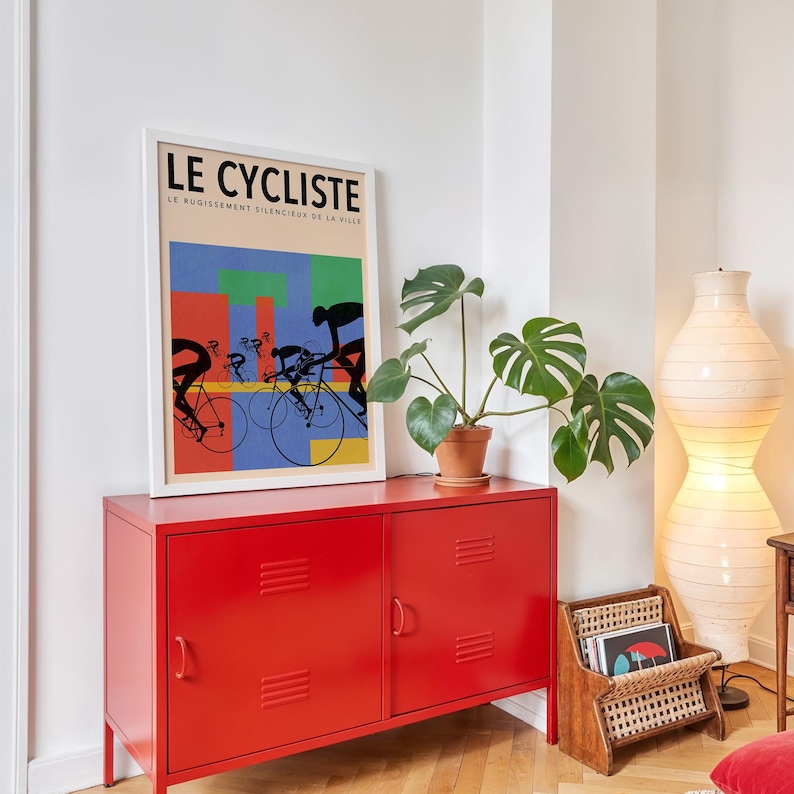 Le Cycliste Print, Vintage Cycling Poster, Retro Bicycle Wall Art, French Sports Decor, Tour de France Style, Modernist Art for Cyclist image 10