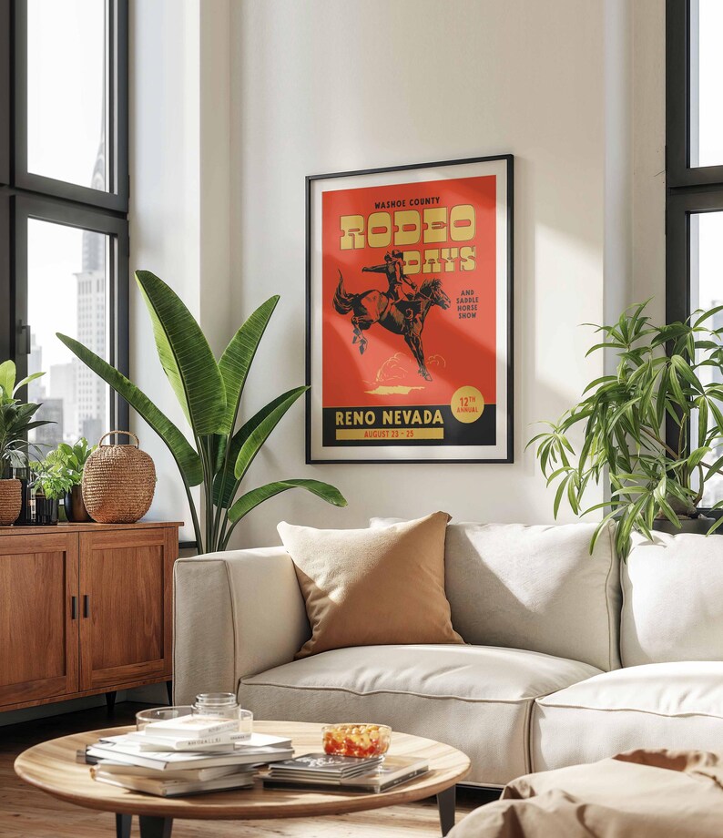 Vintage Rodeo Days Poster, Western Poster, Typografie Druck, Country Western Kunst, Minimal Vintage Kunstdruck, Retro Poster Druck, Wüsten Kunst Bild 13