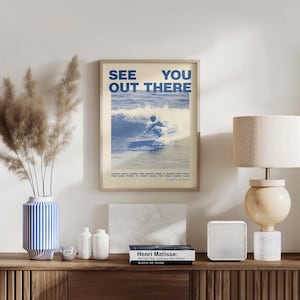 Vintage Surfing Poster, Malibu Erster Punkt Surf Kunstdruck, Retro Surf Decor, California Wave Wandkunst, Küsten minimalist Print, Strandhaus Bild 14