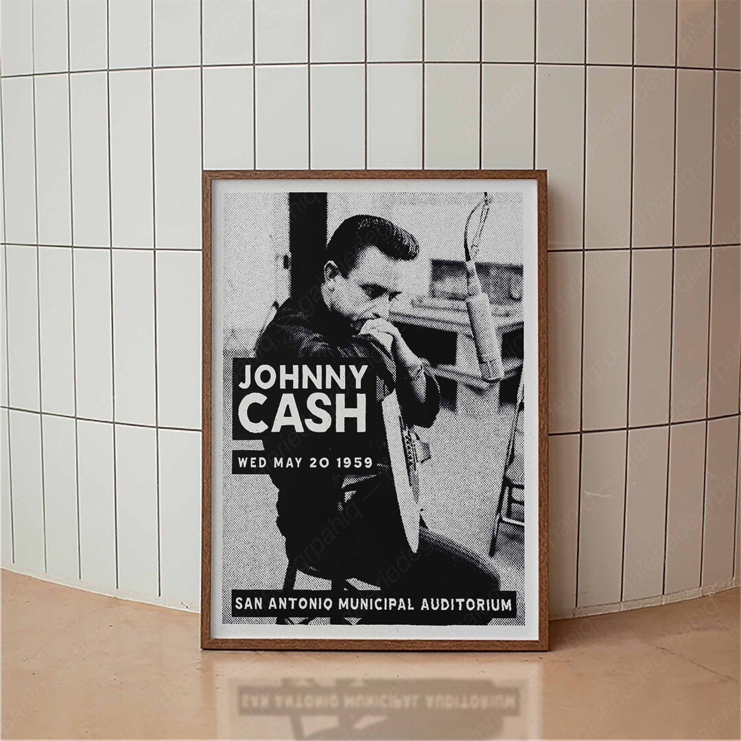 Vintage Johnny Cash Concert Poster, Music Wall Art, Music Decor, Mid ...