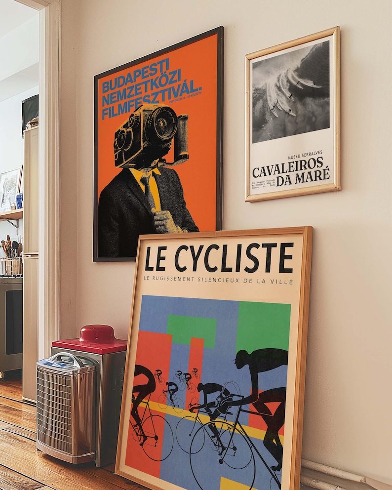 Le Cycliste Print, Vintage Cycling Poster, Retro Bicycle Wall Art, French Sports Decor, Tour de France Style, Modernist Art for Cyclist image 17