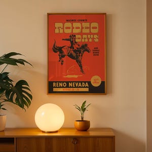 Vintage Rodeo Days Poster, Western Poster, Typografie Druck, Country Western Kunst, Minimal Vintage Kunstdruck, Retro Poster Druck, Wüsten Kunst Bild 10