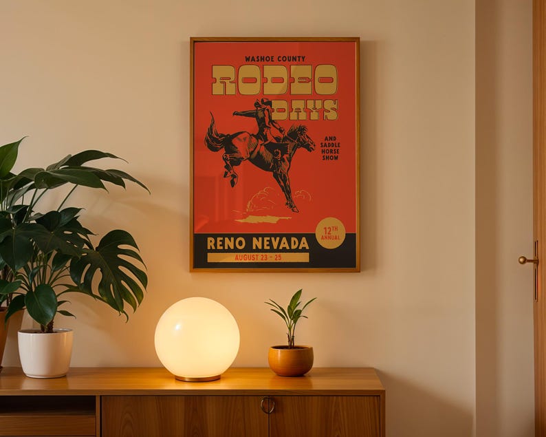 Vintage Rodeo Days Poster, Western Poster, Typografie Druck, Country Western Kunst, Minimal Vintage Kunstdruck, Retro Poster Druck, Wüsten Kunst Bild 10