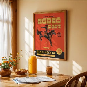 Vintage Rodeo Days Poster, Western Poster, Typografie Druck, Country Western Kunst, Minimal Vintage Kunstdruck, Retro Poster Druck, Wüsten Kunst Bild 9