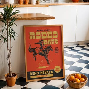 Vintage Rodeo Days Poster, Western Poster, Typografie Druck, Country Western Kunst, Minimal Vintage Kunstdruck, Retro Poster Druck, Wüsten Kunst Bild 15