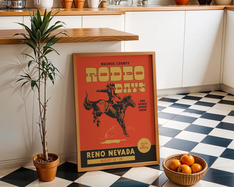 Vintage Rodeo Days Poster, Western Poster, Typografie Druck, Country Western Kunst, Minimal Vintage Kunstdruck, Retro Poster Druck, Wüsten Kunst Bild 15