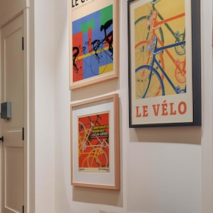 Le Cycliste Print, Vintage Cycling Poster, Retro Bicycle Wall Art, French Sports Decor, Tour de France Style, Modernist Art for Cyclist image 11