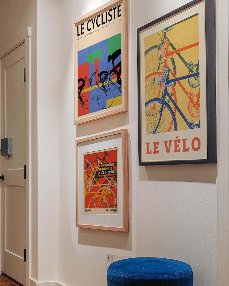 Le Cycliste Print, Vintage Cycling Poster, Retro Bicycle Wall Art, French Sports Decor, Tour de France Style, Modernist Art for Cyclist image 11