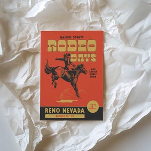 Vintage Rodeo Days Poster, Western Poster, Typografie Druck, Country Western Kunst, Minimal Vintage Kunstdruck, Retro Poster Druck, Wüsten Kunst Bild 16