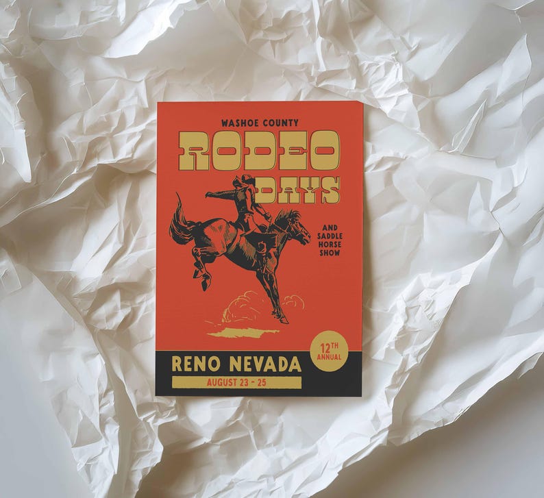 Vintage Rodeo Days Poster, Western Poster, Typografie Druck, Country Western Kunst, Minimal Vintage Kunstdruck, Retro Poster Druck, Wüsten Kunst Bild 16