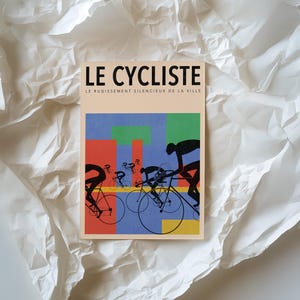 Le Cycliste Print, Vintage Cycling Poster, Retro Bicycle Wall Art, French Sports Decor, Tour de France Style, Modernist Art for Cyclist image 19
