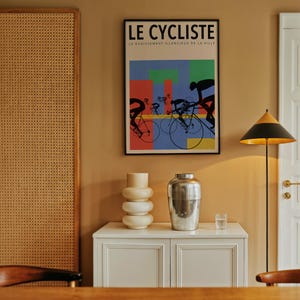 Le Cycliste Print, Vintage Cycling Poster, Retro Bicycle Wall Art, French Sports Decor, Tour de France Style, Modernist Art for Cyclist image 16
