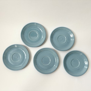 Set of 5 Fiestaware Homer Laughlin Baby Blue Saucer Plates