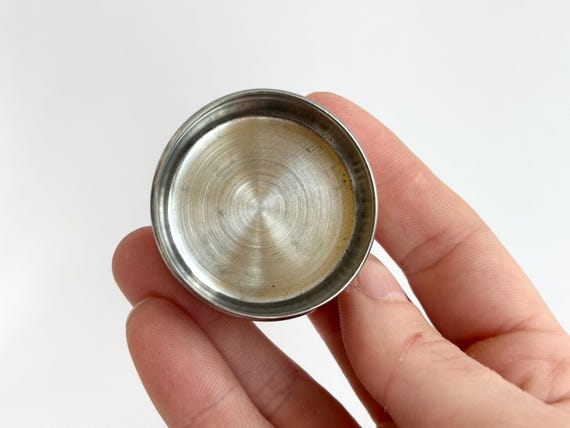 Unity White Enamel Vintage Circular Tiny Silver T… - image 6