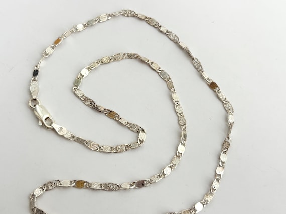 Oval Sectioned Solid Sterling Silver 925 Vintage … - image 1