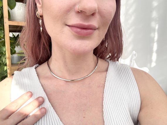 925 Solid Sterling Silver Minimalist Open Circula… - image 16