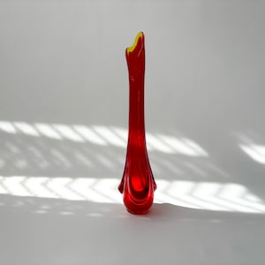 Midcentury Modern Vintage Viking Glass Epic Drape Glass Swung Vase