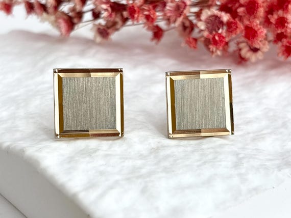 Rectangular Art Deco Inspired Textured 80's Style… - image 1