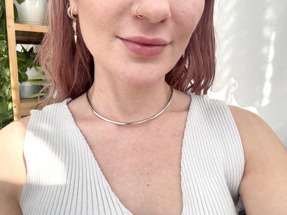 925 Solid Sterling Silver Minimalist Open Circula… - image 15