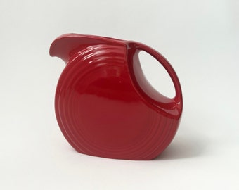 Vintage Red Fiestaware Large Ceramic Pitcher