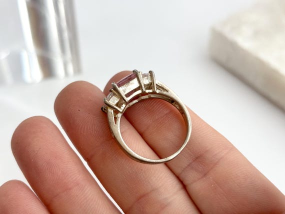 Pink Quartz Multi Gemstone Split Split 925 Sterli… - image 9