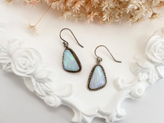 Opal Accented Triangular Sterling Silver 925 Mini… - image 11