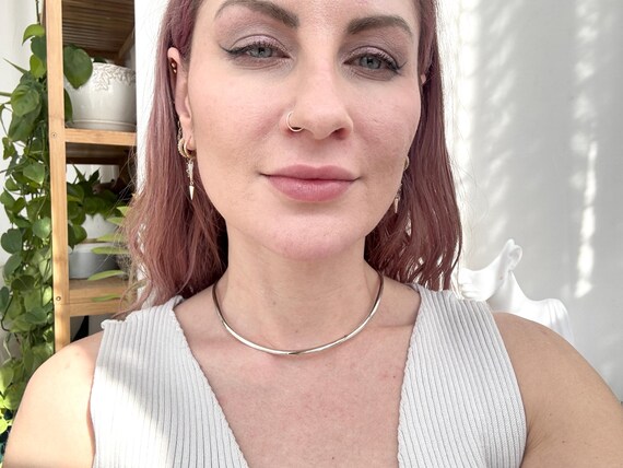 925 Solid Sterling Silver Minimalist Open Circula… - image 14