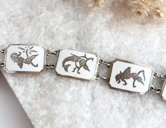 Siam Sterling Silver White Rectangular Paneled Mu… - image 2