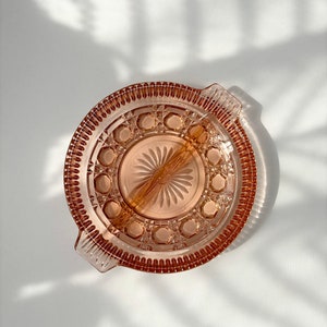 Vintage Pink Depression Glass Divided Relish Dish