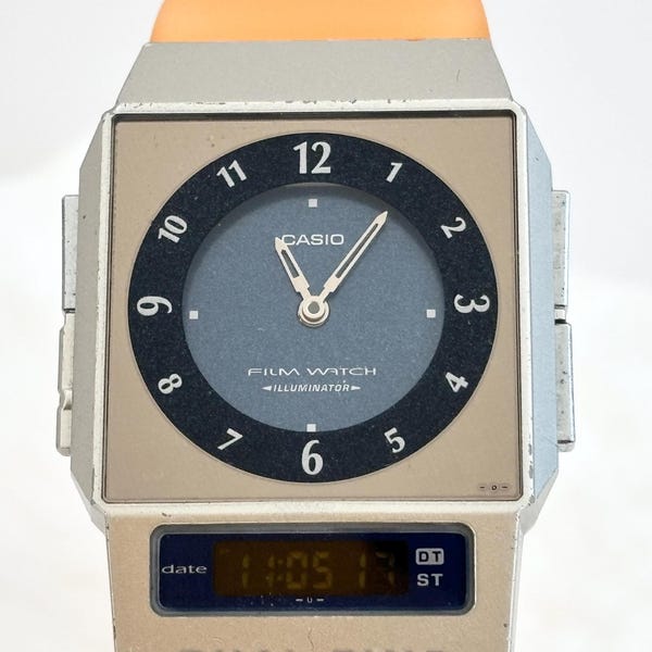CASIO FS-01 2324 Orange & Blue Illuminator Analog / Digital Dual Time Japanese 90's Film Watch