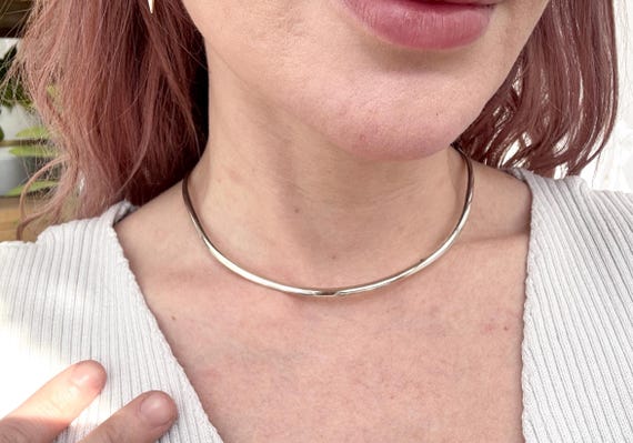 925 Solid Sterling Silver Minimalist Open Circula… - image 1