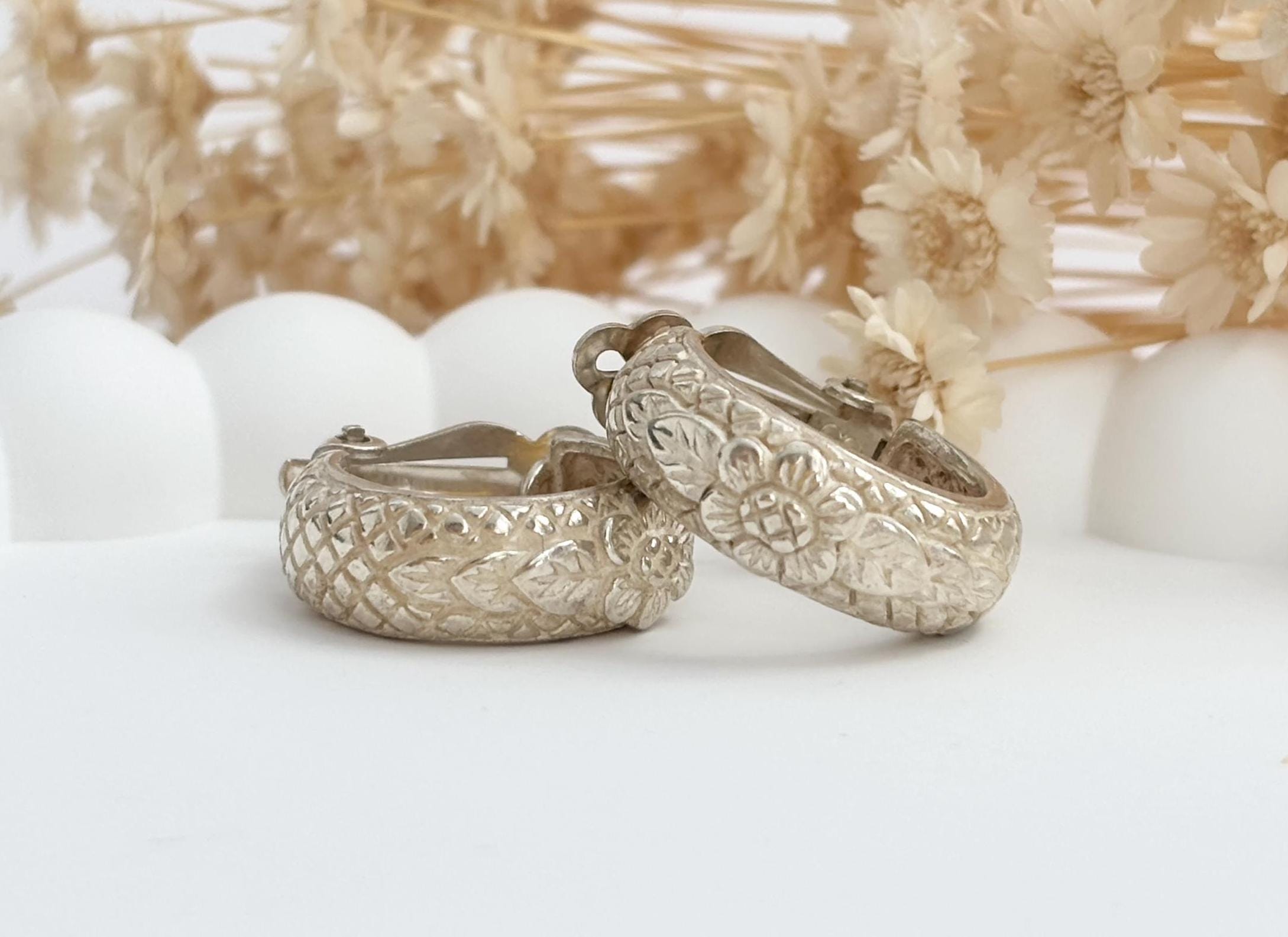 Orecchini Acciaio Chirurgico Orecchini Cerchio A Spirale In Argento 925 A Baionetta 27mm Cerchi Argento 925 Orecchini - Foto 12