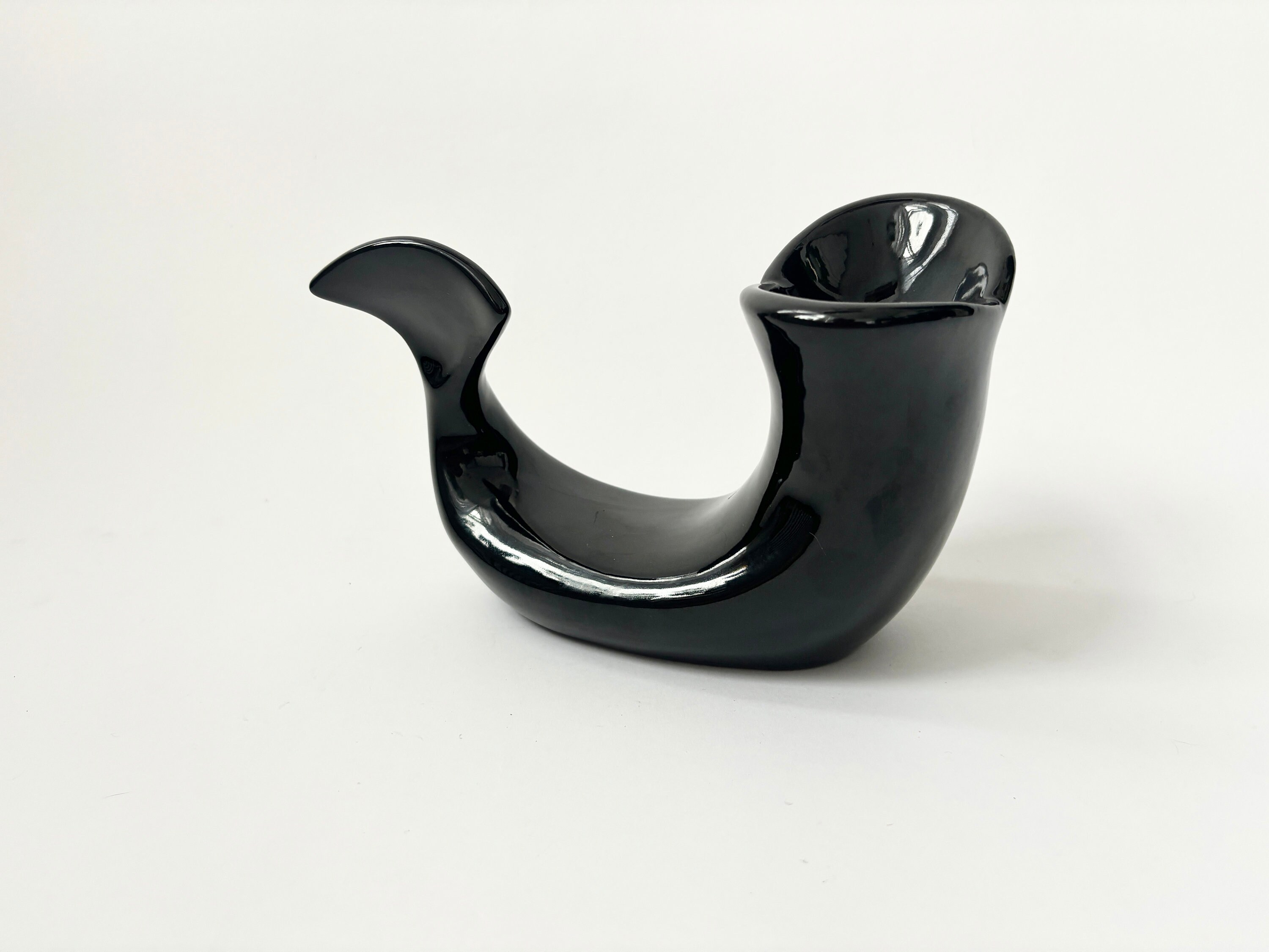 ミッドセンチュリーモダン 魚型 ヴィンテージ セラミック ブラック