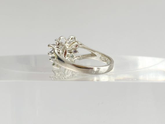 Butterfly Figural Rainbow Gemstone Split Shank St… - image 4