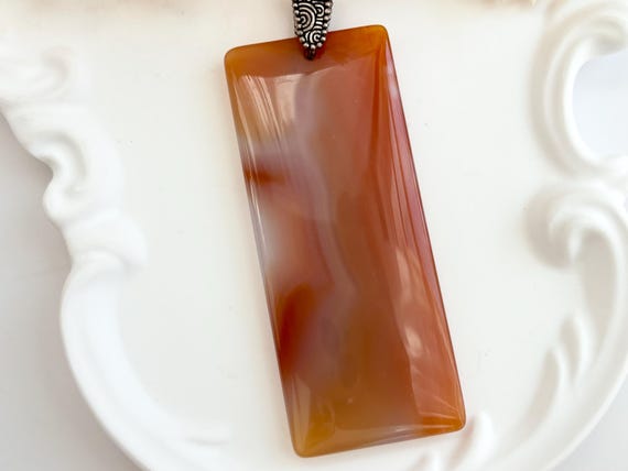 Carnelian Agate Stone Rectangular Geometric Shape… - image 2