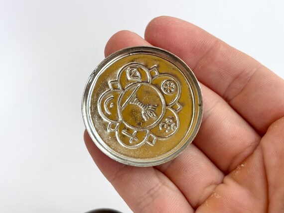 Unity White Enamel Vintage Circular Tiny Silver T… - image 9