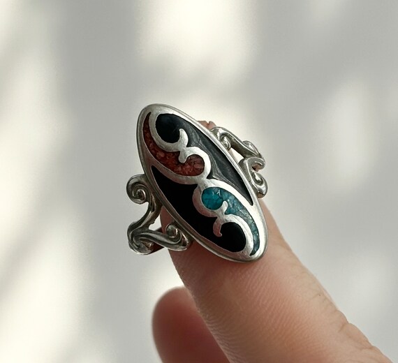 Superior Vintage Zuni 'Turquoise Sunray' Native American Jewelry Silver Ring Superior Vintage Zuni 'Turquoise Sunray' Native American Jewelry Silver Ring