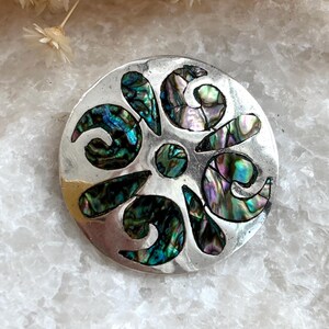 Broche Ancienne Star, Rectangle Argenté, Fausses Perles Et Turquoise, Années 1930