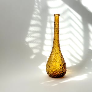 Vintage Amber Empoli Bubble Genie-karaffles - Midcentury Modern