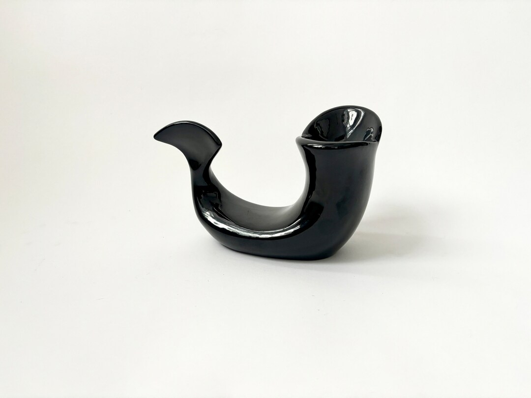 ミッドセンチュリーモダン 魚型 ヴィンテージ セラミック ブラック