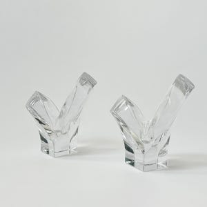 Lot de 2 bougeoirs Art Déco en verre et cristal Mikasa