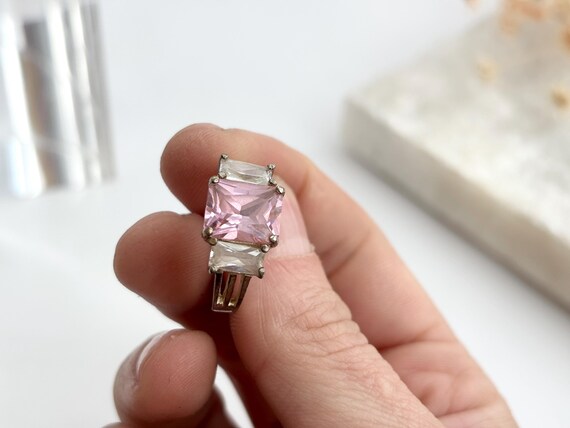 Pink Quartz Multi Gemstone Split Split 925 Sterli… - image 11